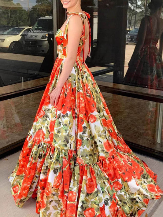 Button Cami Flared Midi Dress