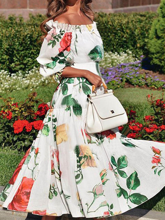 One Shoulder Printed Resort Dress