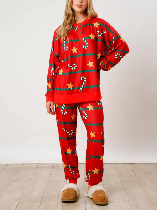 Candy Cane Snowflake Pajama Set