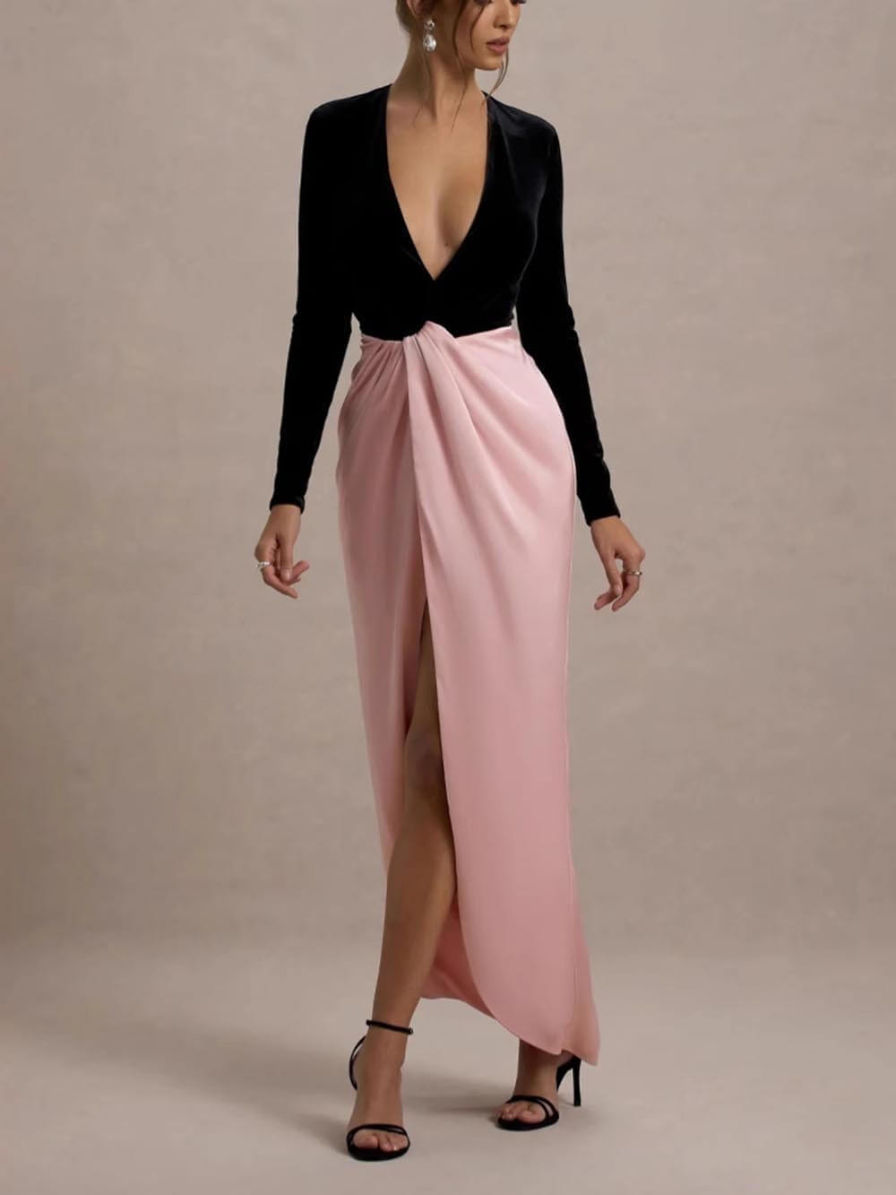 Color-Blocked High-Waist Dress