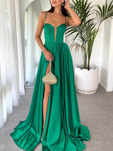 Strapless Cami Slit Slimming Evening Gown
