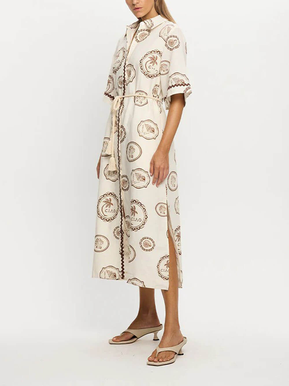 Casual Long Shirt Open Front Dress