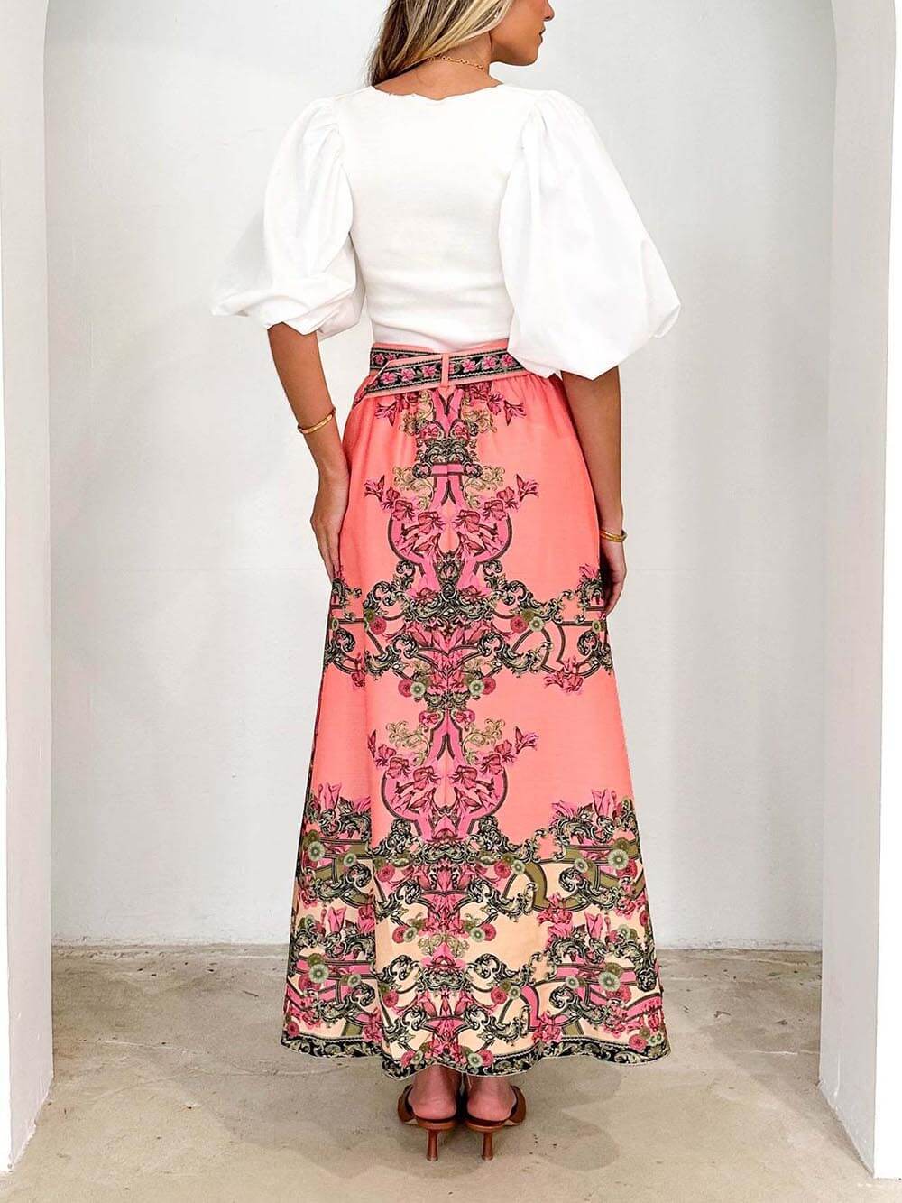 Boho Print Long Skirt