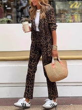 Leopard Print Suit Pants Set