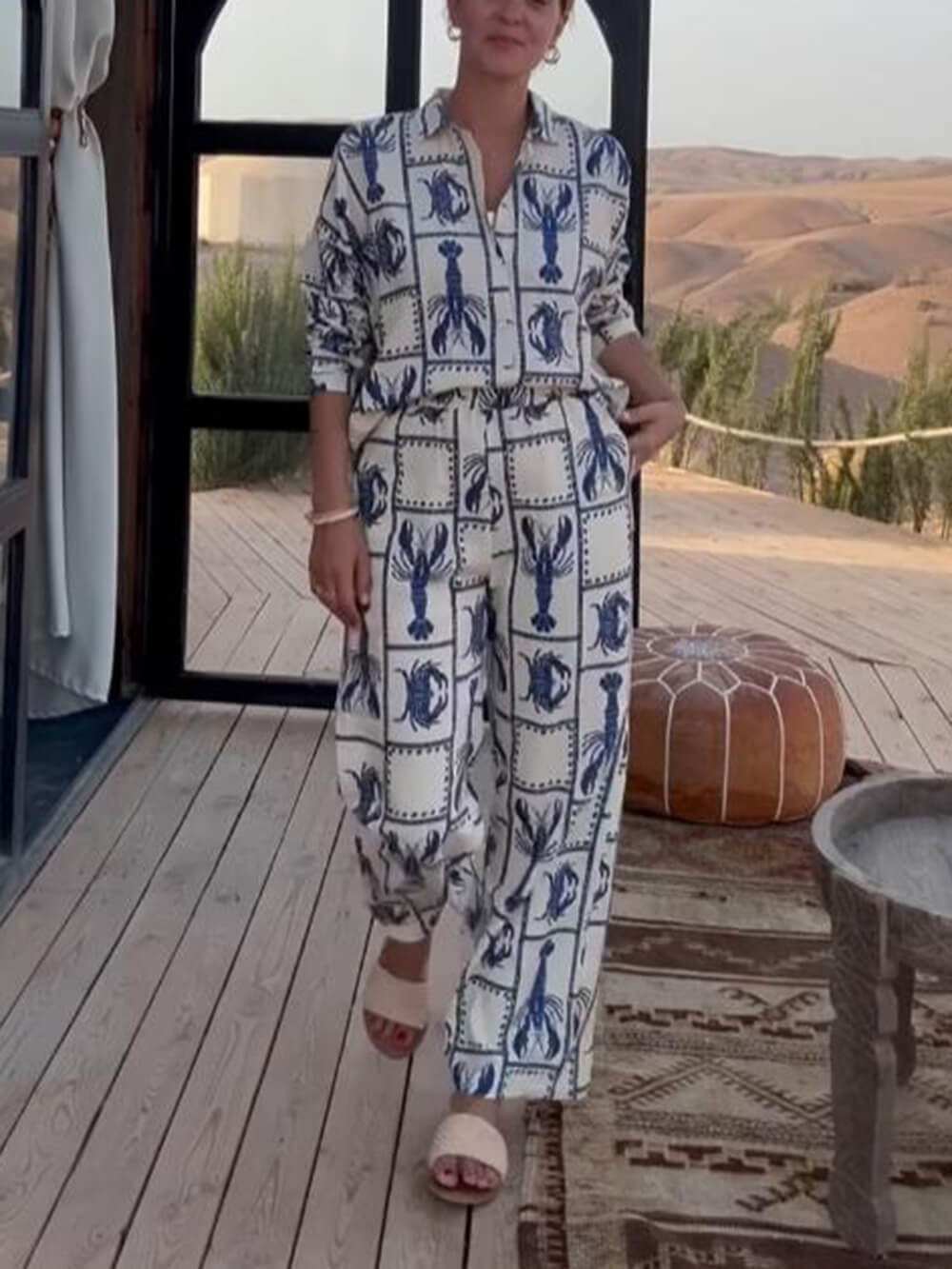 Lobster Print Loose Shirt