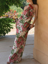 3D Flower Off-Shoulder Floral Maxi Dress