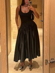 Simple and Fashionable Patchwork Vest Dress