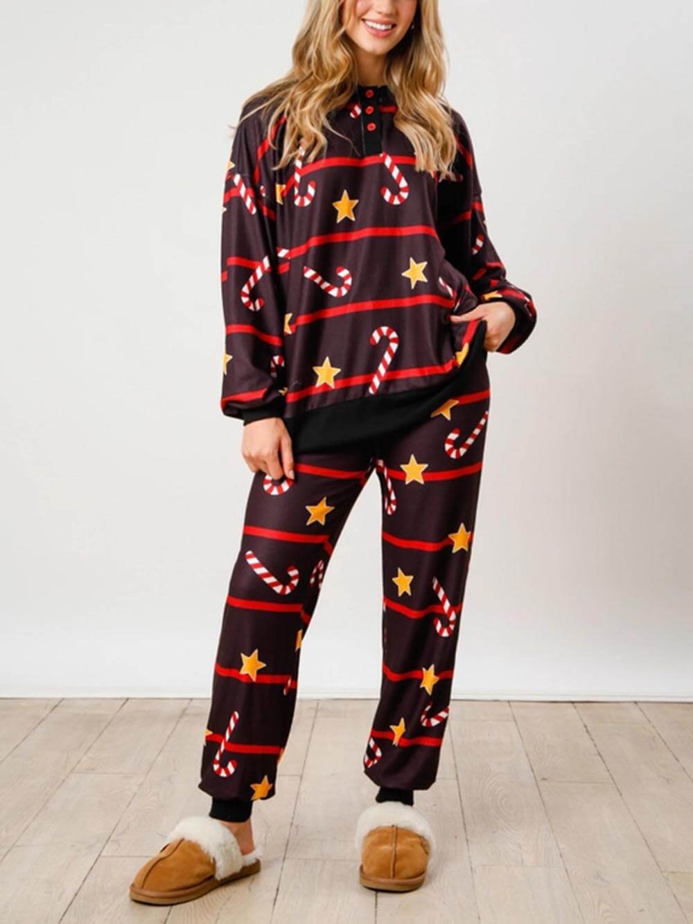 Candy Cane Snowflake Pajama Set