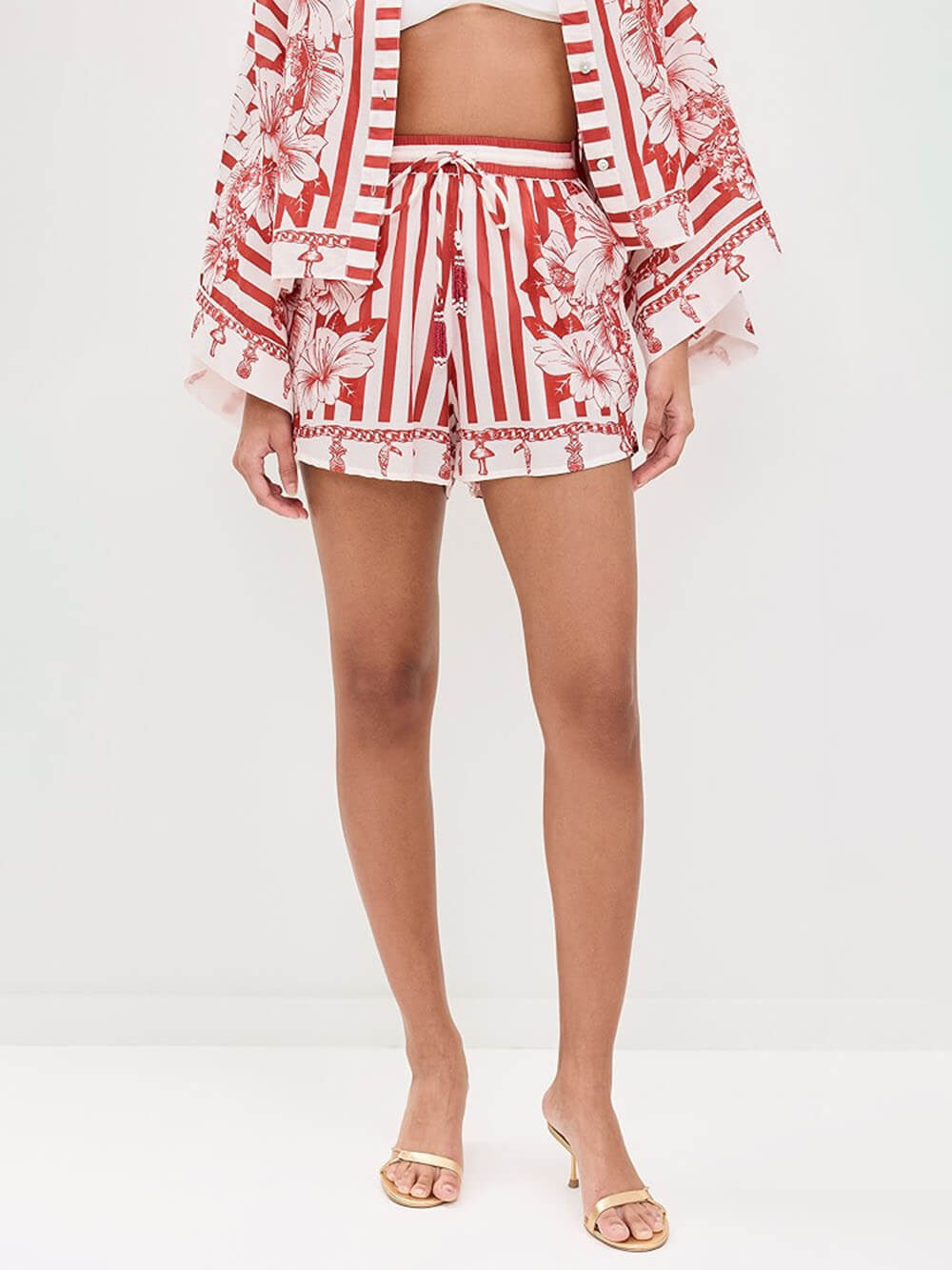 Floral Kimono Top & Shorts Set