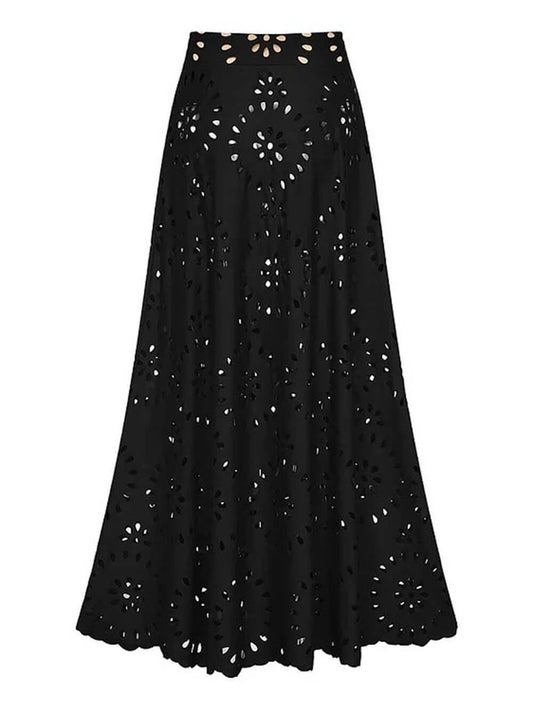 Elegant Cutout Swimsuit and Skirt Set