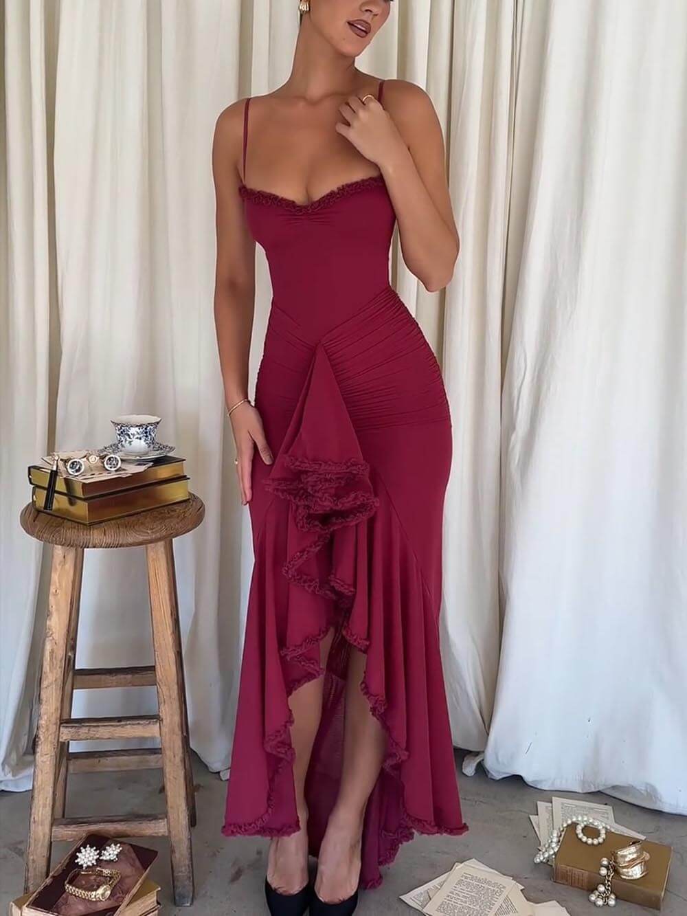 Backless Mesh Cami Fitted Dress