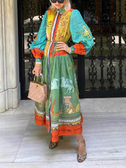 Casual Loose Fit Puff Sleeve Dress