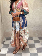 Retro Print Ethnic Style Puff Sleeve Dress