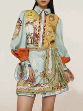 Fashionable Casual Unique Pattern Printed Linen Dress