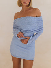 Sexy Knit Hollow Off-Shoulder Mini Dress