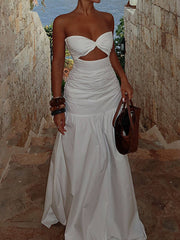 Strapless Hollow Dress