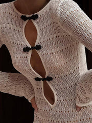 Hollow Out Split Beach Cover-Up Dress