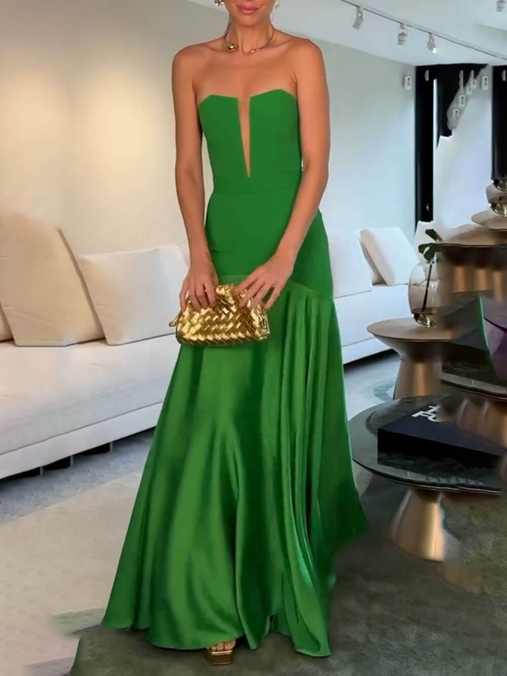 Strapless Sleeveless Bodycon Cami Dress