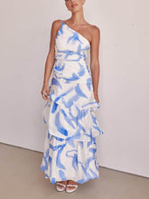 Elegant One-Shoulder Cami Floral Dress