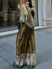 Paisley Print Elastic Waist Pants