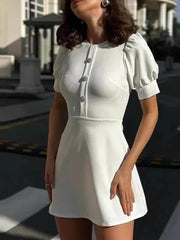 Sweet Lace Trimmed Flowy A-Line Dress