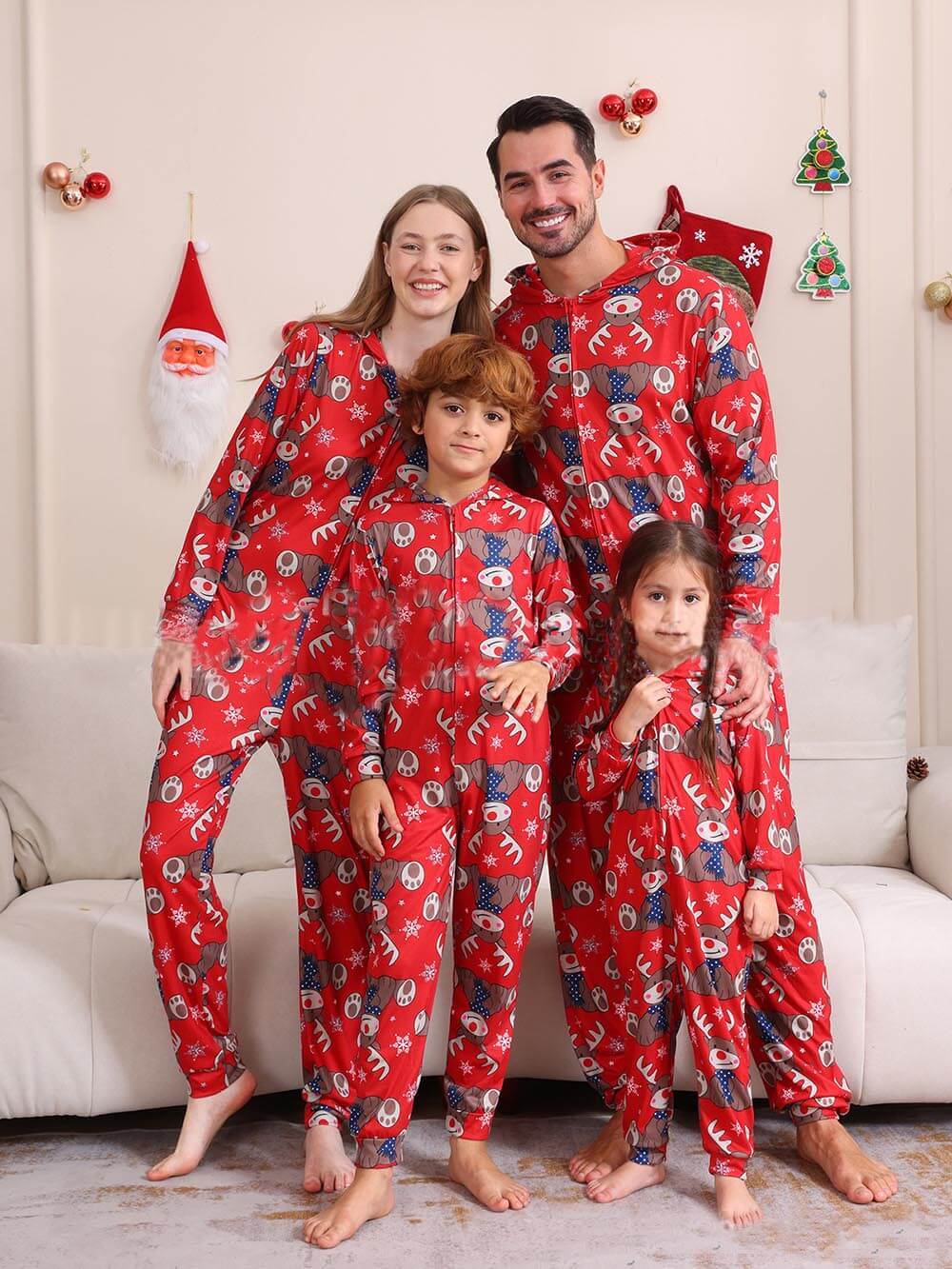 Elk Print Matching Family Jumpsuit