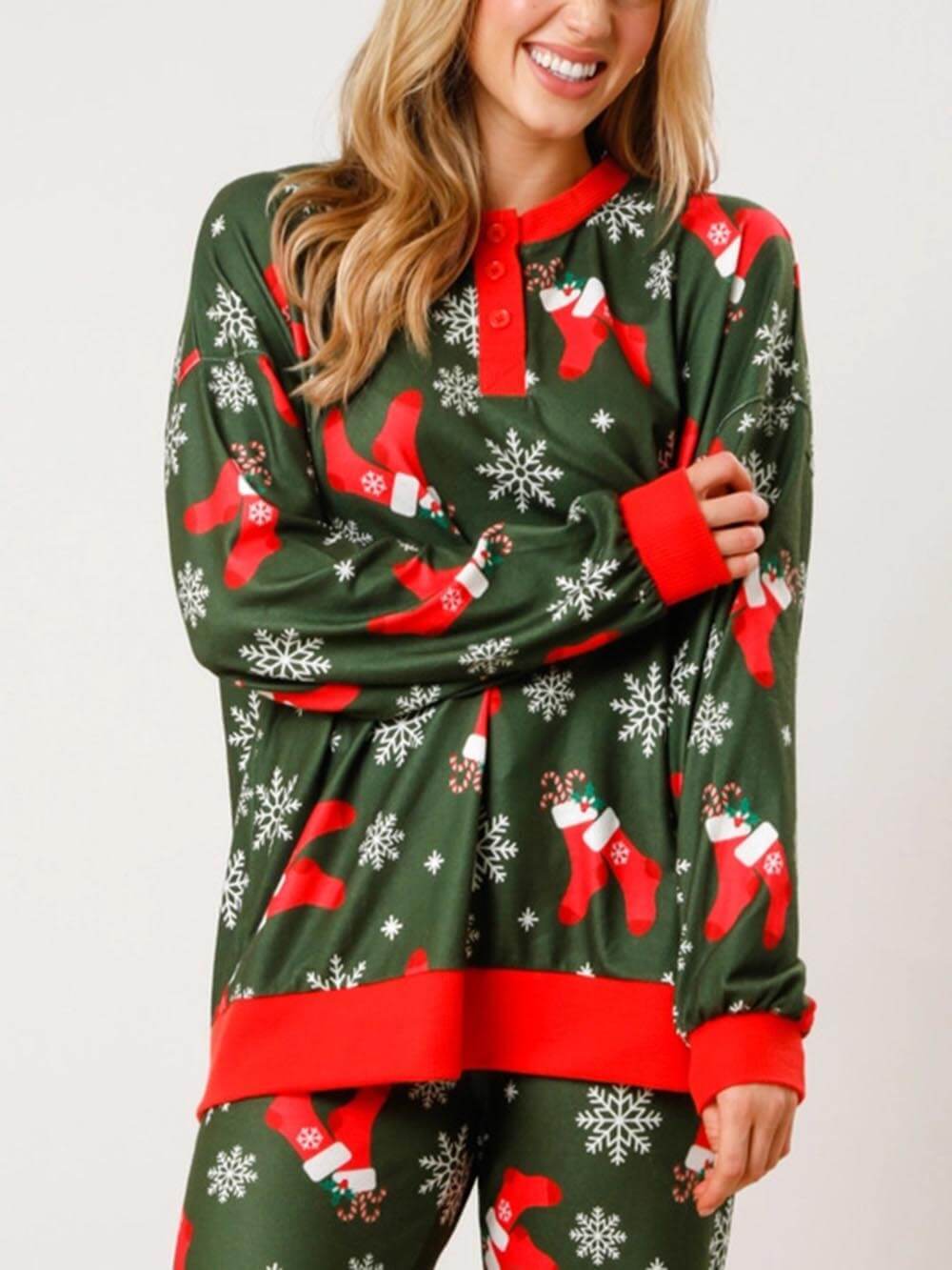 Candy Cane Snowflake Pajama Set