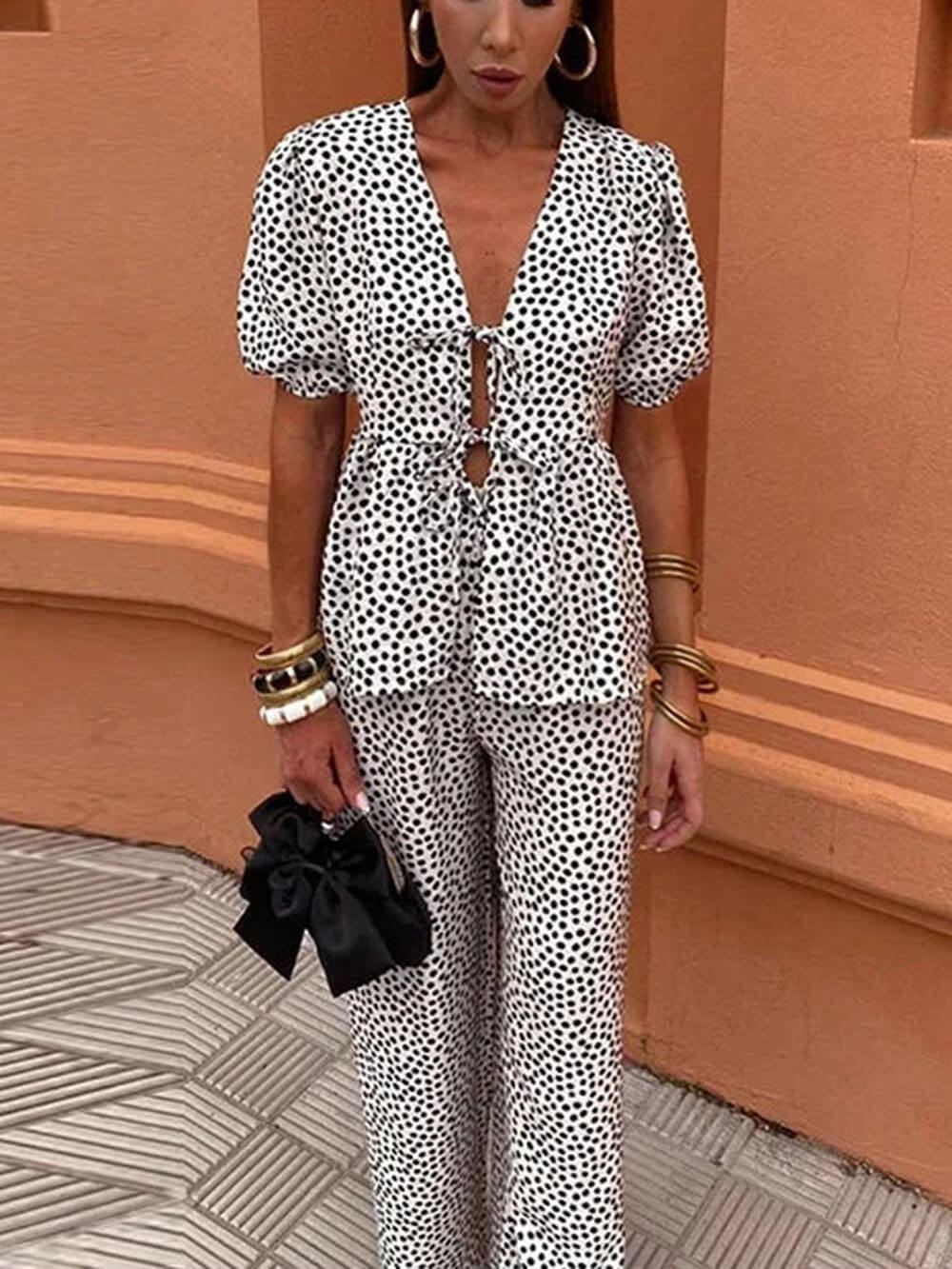Floral Print Elastic Loose Pants