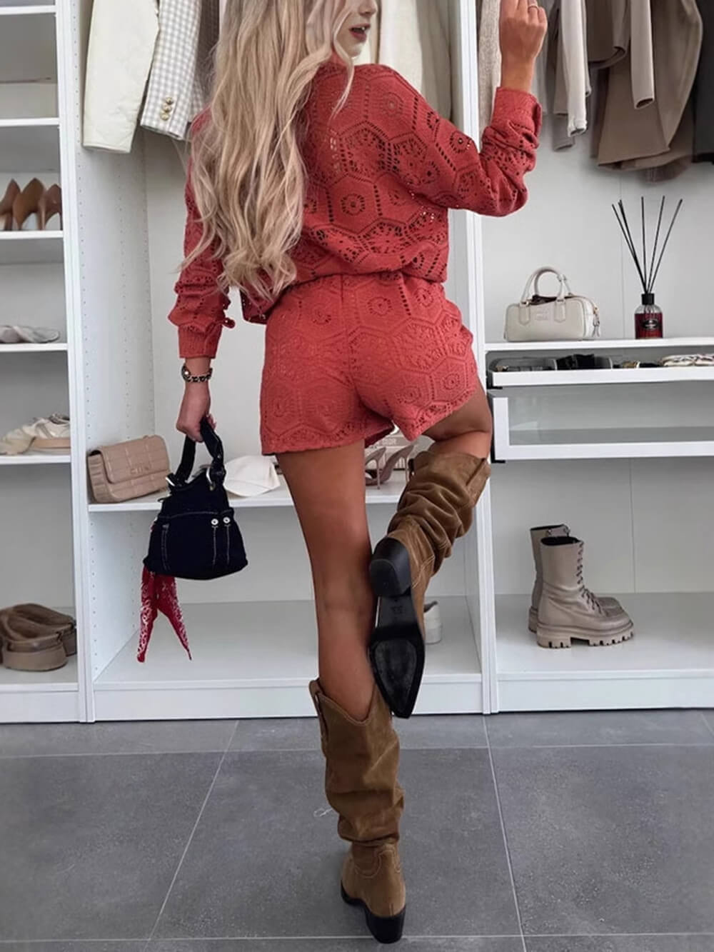 Casual Lace Shorts & Shirt Set