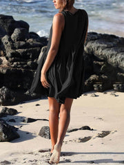Chic Deep V Wide Strap Tank Dress