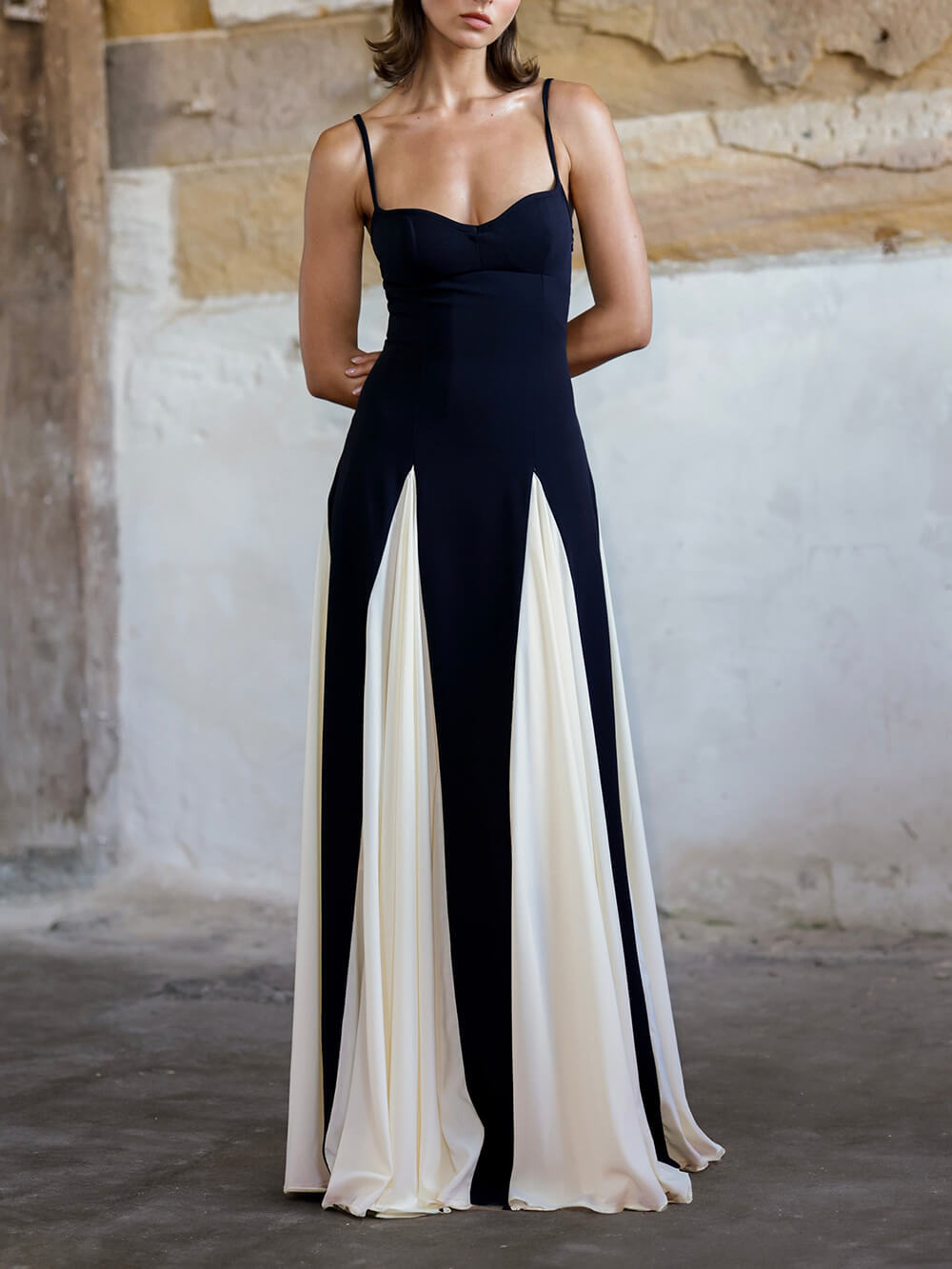 Loose A-Line Chic Colorblock Cami Dress