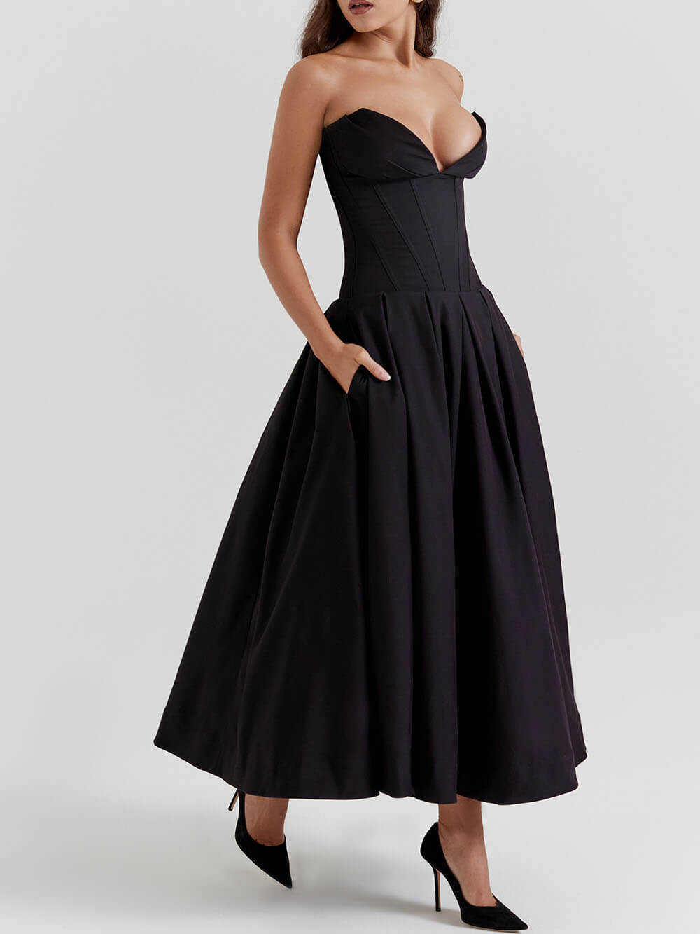 Deep V Neck Sleeveless Backless Madi Dress