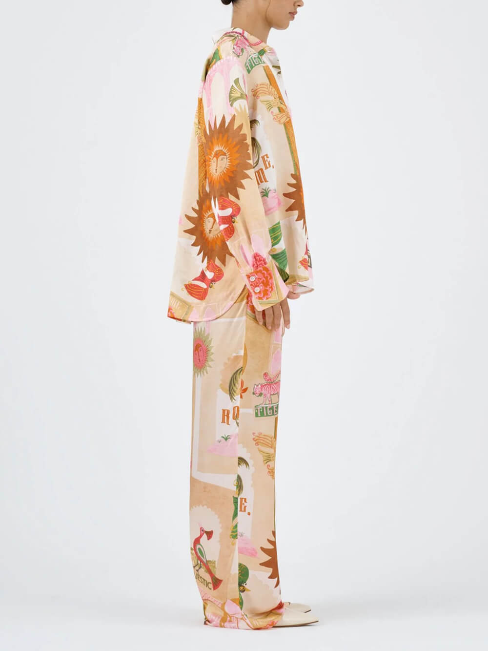 Printed Shirt and Loose Pants Set
