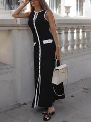 Knit Sleeveless Button Dress