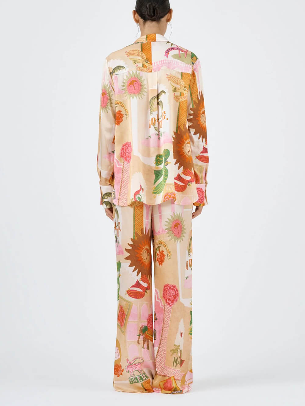 Printed Shirt and Loose Pants Set