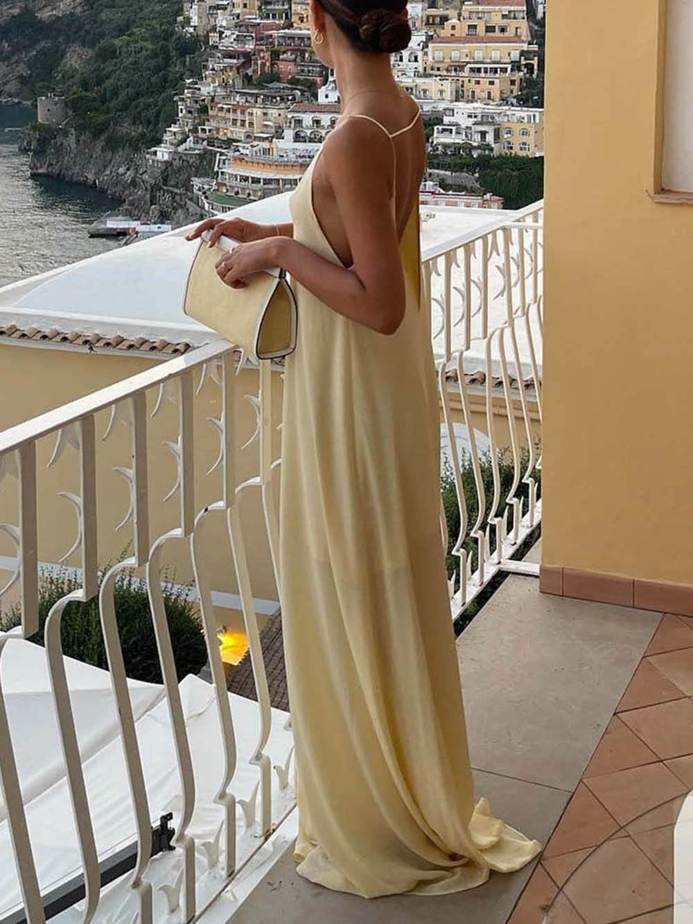 Satin Cami Backless Dress