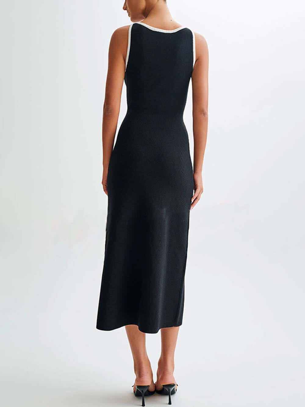 Knit Sleeveless Button Dress