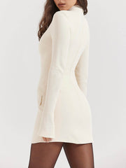 Cream A-Line Mini Dress