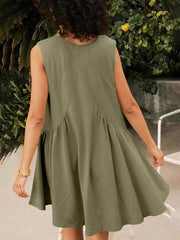 Chic Deep V Wide Strap Tank Dress