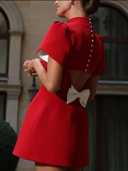 Collared Bow Detail Dress