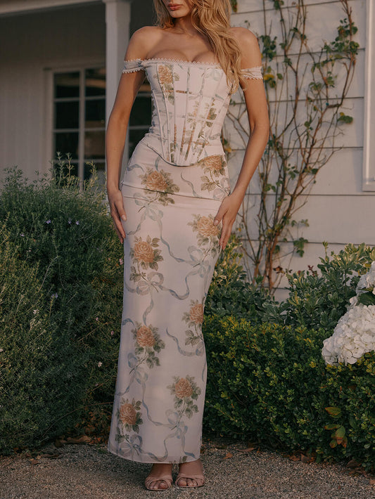 Vintage Floral Oil Painting Bodycon Dress