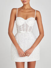 Sequin Embellished Bow Detail Mini Dress