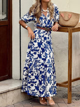 Floral Print Slit Fitted Maxi Dress