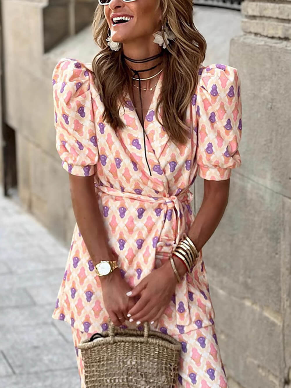 Puff Sleeve Belted Blazer Top