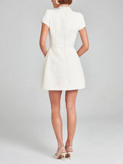 Exquisite Playful Pearl Trim Pocket Dress