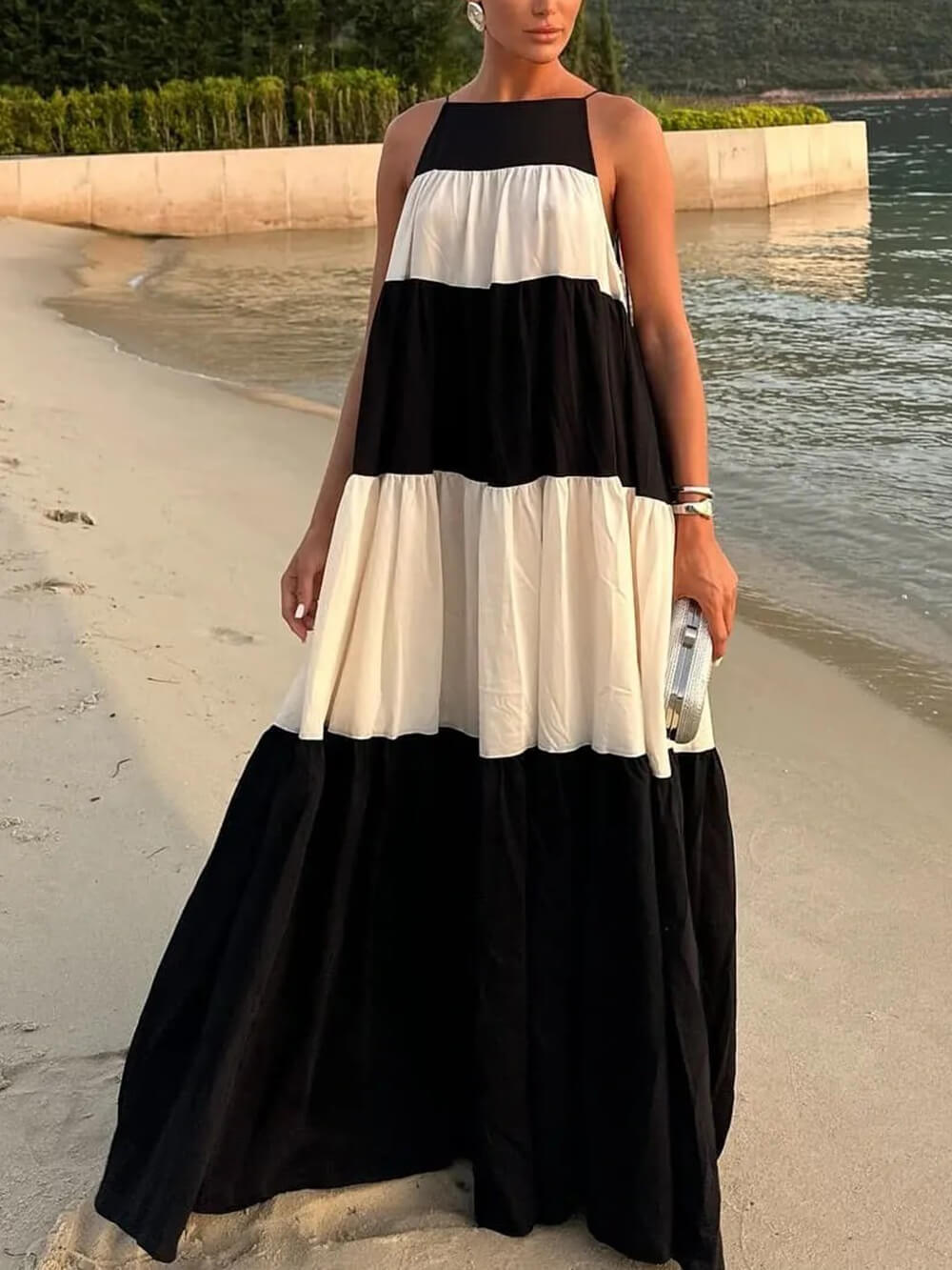 Sleeveless Waist-Tied Maxi Dress
