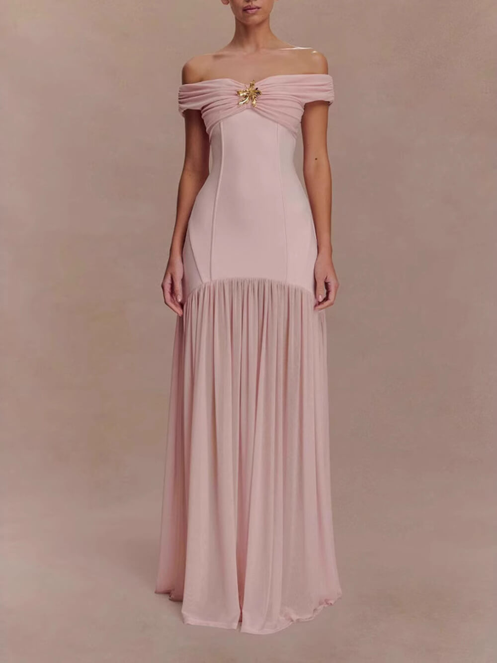 Elegant Strapless Mesh Panel Bodycon Dress