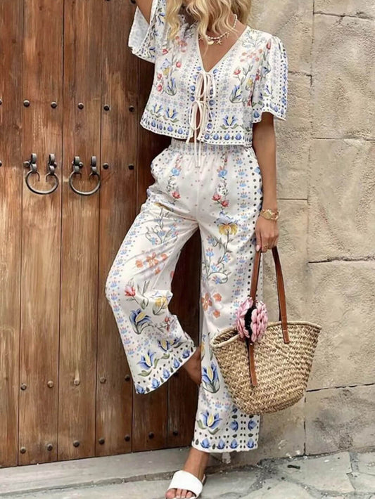 High Waist Floral Two Piece Set