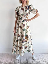 Trendy Bird Print Fitted Dress