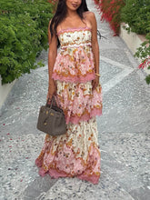 Floral Print Off-Shoulder Tiered Cami Dress